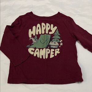 “Bundle 10/$13” Old Navy 18-24m Maroon Happy Camper Long Sleeve boy toddler Tee